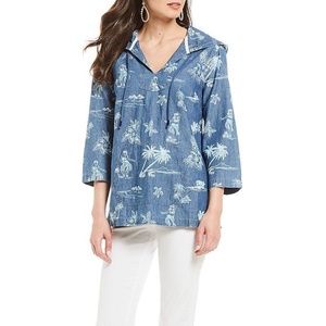 Tommy Bahama Hula Hut Baja Tropical Print Hoodie
